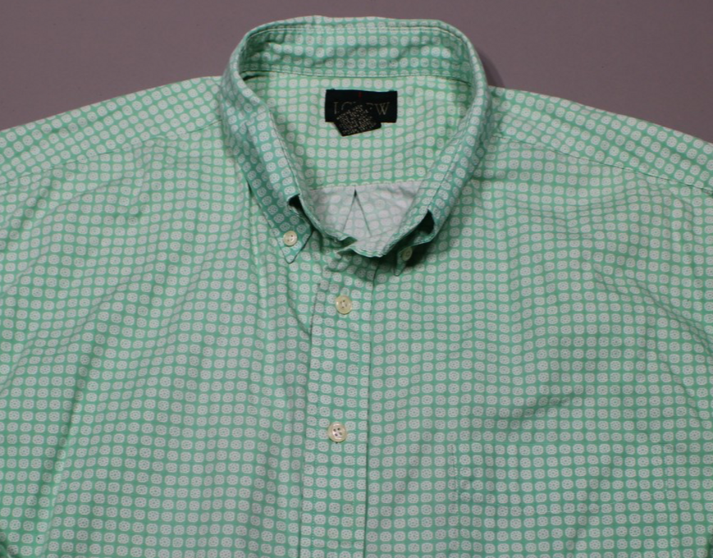 Vintage J Crew Oarsman Long Sleeve Button Down Shirt Mens XL Plaid Geometric